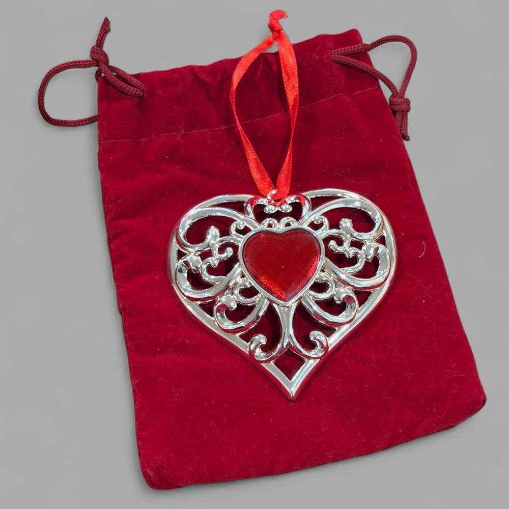 Lenox Red and Silver Heart Ornament